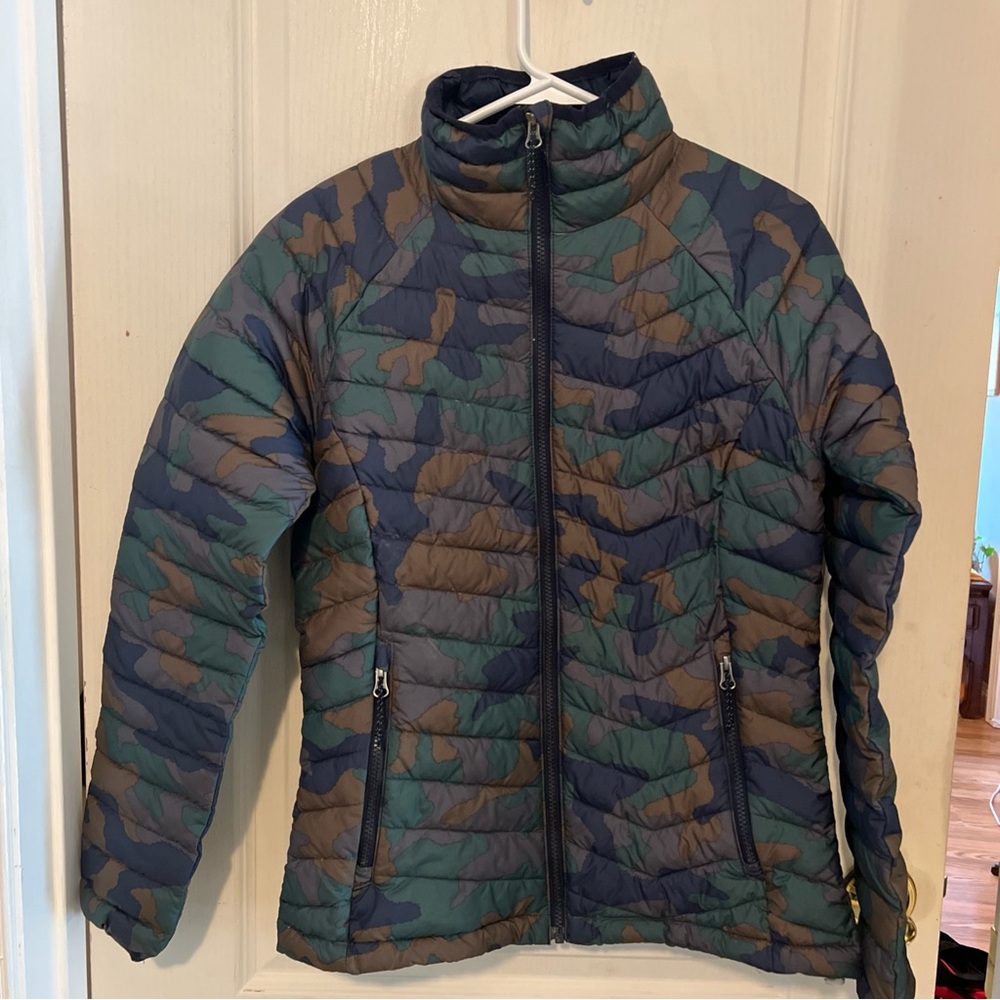 Columbia Camo Puffer Jacket - Green and Brown Omni heat reflective thermal